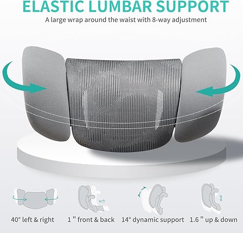 Miniatura 9 de Silla de oficina de 500 libras, silla de computadora resistente con reposapiés, silla de oficina ergonómica de malla reclinable para el hogar y la