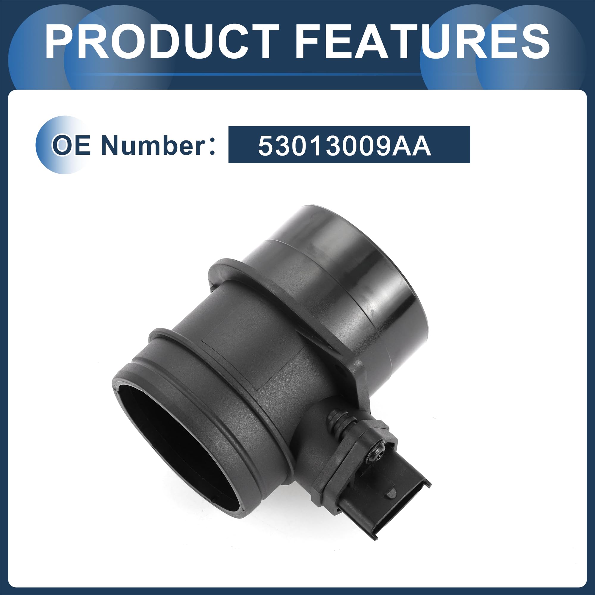 Conjunto De Sensor De Flujo De Aire Masivo Sensor MAF No. 53013009Aa Para Jeep Grand Cherokee 2001-2005 Negro 1 Pc