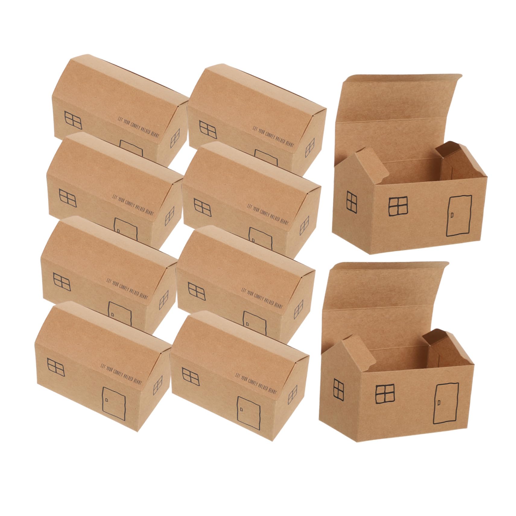 LIGIGWASH 50 Pièces Lot de Boîtes Pliables Forme de Maison Blanches Boîtes à Dragées Légères pour Bonbons Festifs pour Mariages et Noël