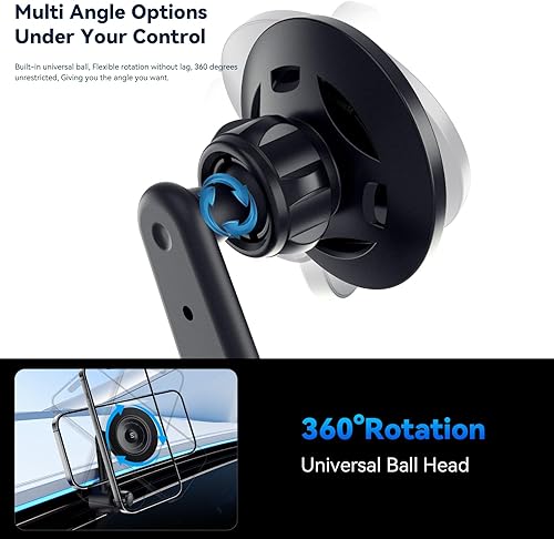 Miniatura 5 de ESSAGER Soporte magnético para teléfono MagSafe con rotación de 360 para ventilación de aire, imanes fuertes, soporte de teléfono para iPhone 15 Pro
