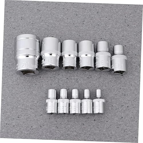 Miniatura 9 de Llave de manga E de acero vanadio para reparación de automóviles, 11 unidades, color plateado
