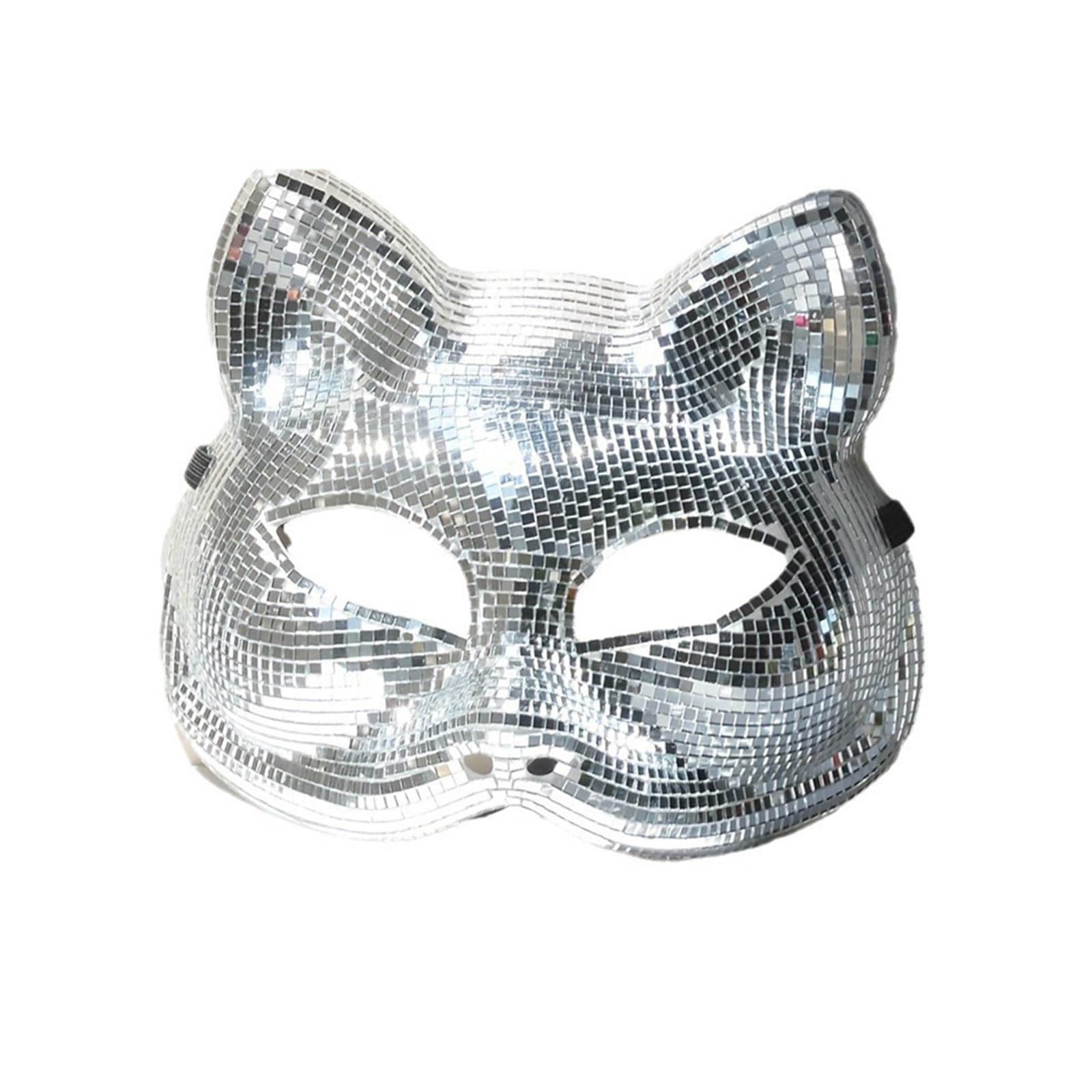 carotoe Delicate Themed Parties Cats Shimmering Cats Face Shape Ornament for Halloween Cosplays and Dance Event Nightclub Event