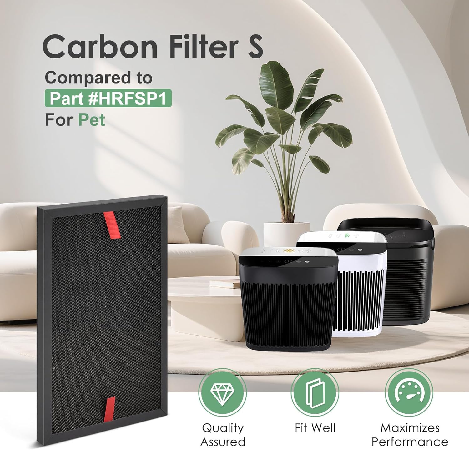 HRFSP1 Pet Filter S Compatible with Honeywell S Filter HPA3000 PowerPlus and HPA5000 Air Purifier HPA5300 Model HPA3100/3200/3300/5100/5200/5300, 3-Pack - Image 2