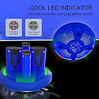 Vista 5 de Paquete de baterías recargables para control de Xbox One, 4 x 2600 mAh, baterías recargables de alta capacidad con base de carga para Xbox One SX