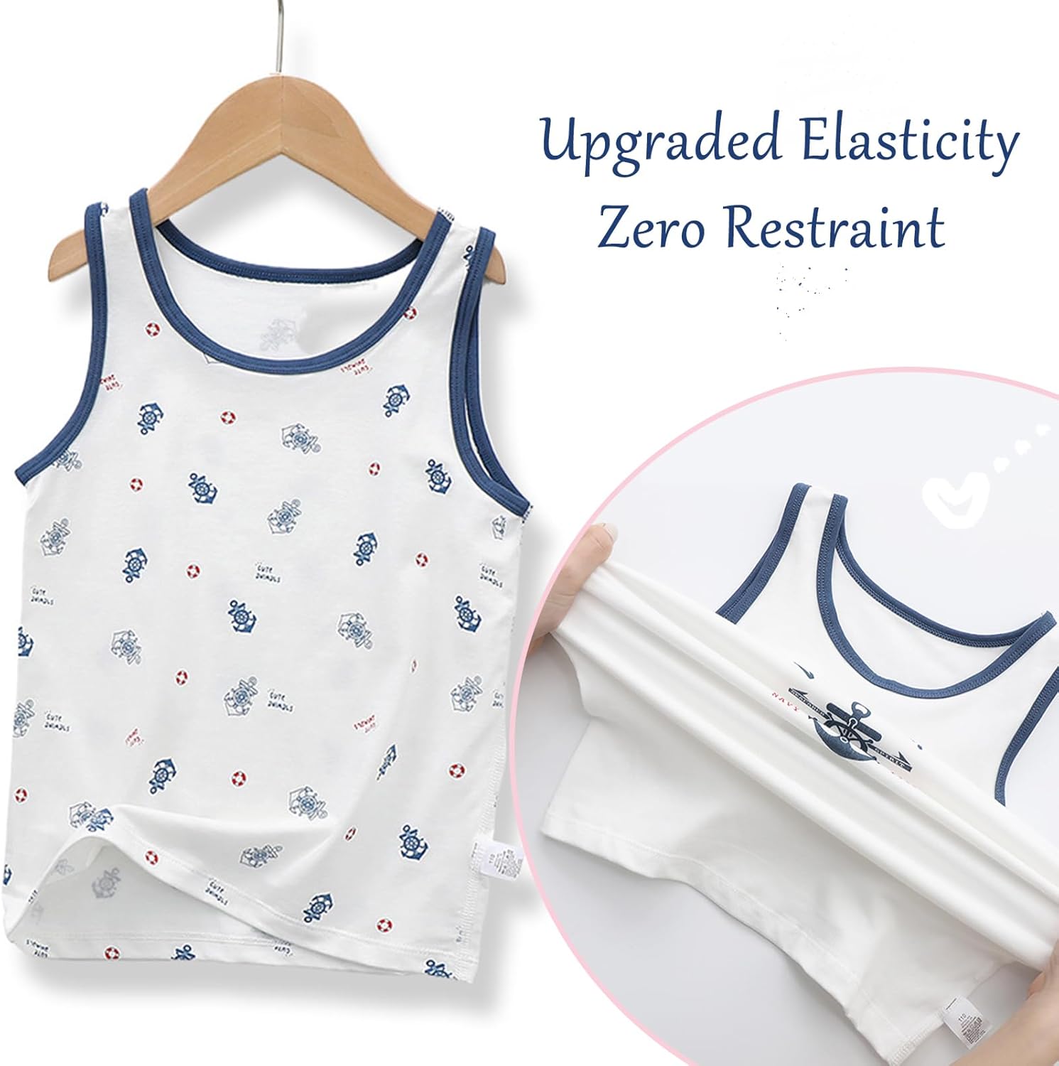 2-10 Years Boys Vest Kids Tank Tops Cotton Shirt Sleeveless Soft Breathable Toddler Children Undershirts 4 Pack - Image 5