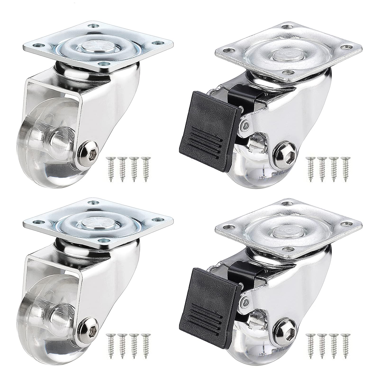 ZGUOUZANTYE 4 Swivel Casters 35mm For Furniture Trolley Workbench