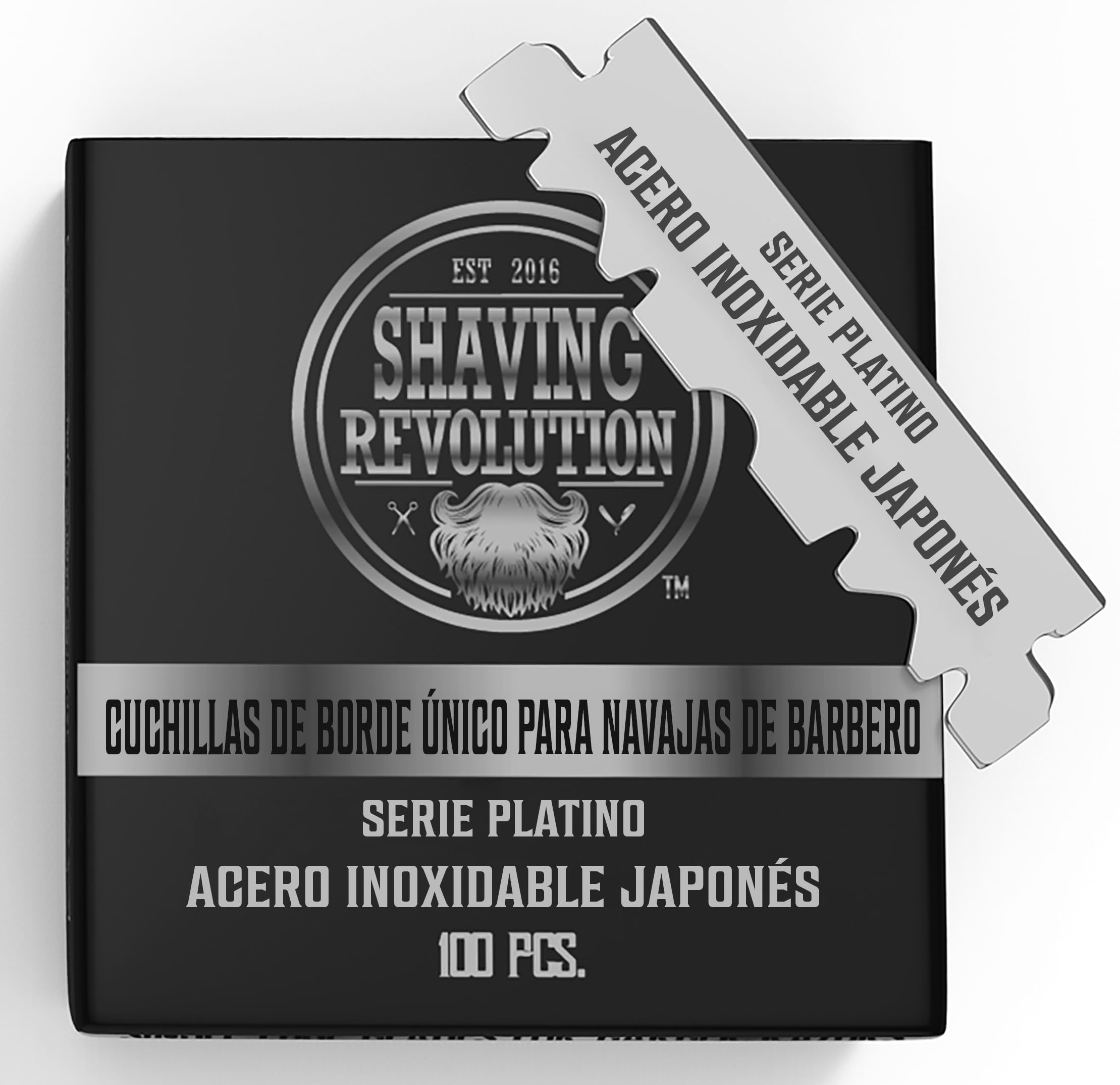 Shaving Revolution Cuchilla De Afeitar De Barbería x100 Unidades - Cuchilla Barbero - Cuchillas De Afeitar Barbero De Acero Inoxidable De Un Solo Filo - Cuchillas Navaja Peluqueria