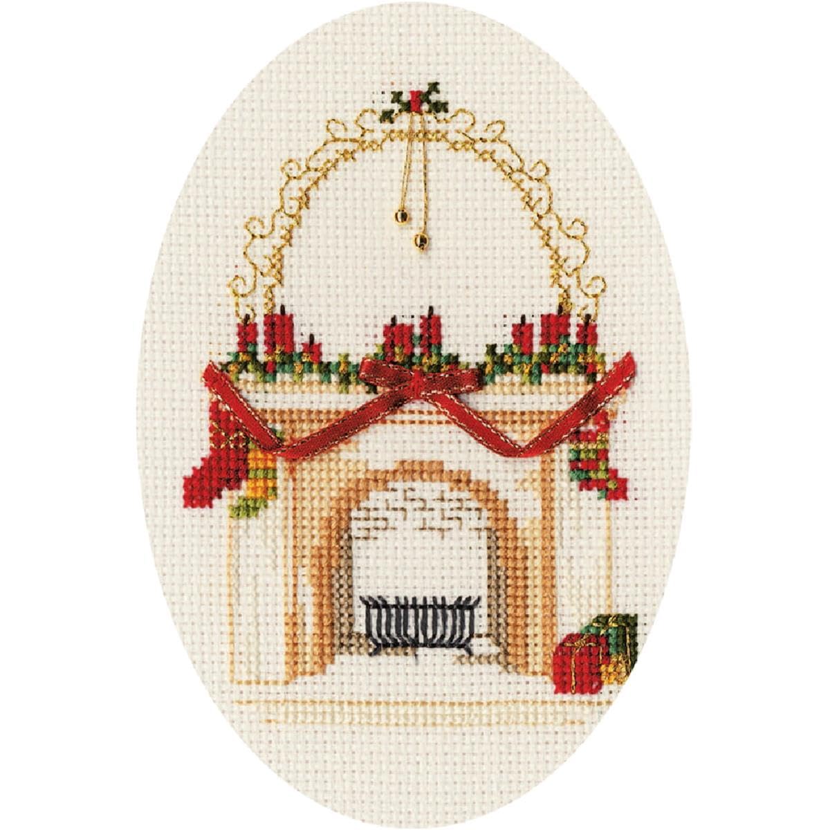 Bothy Threads White Derwentwater Designs Fireplace Christmas Card Kit