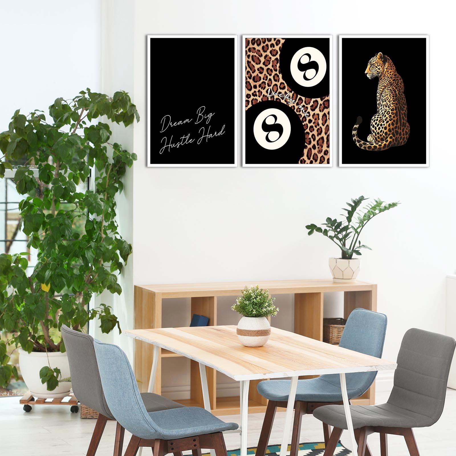 Amazon.com: ZETCGSH 3pcs Black Leopard Wall Art Prints Cheetah