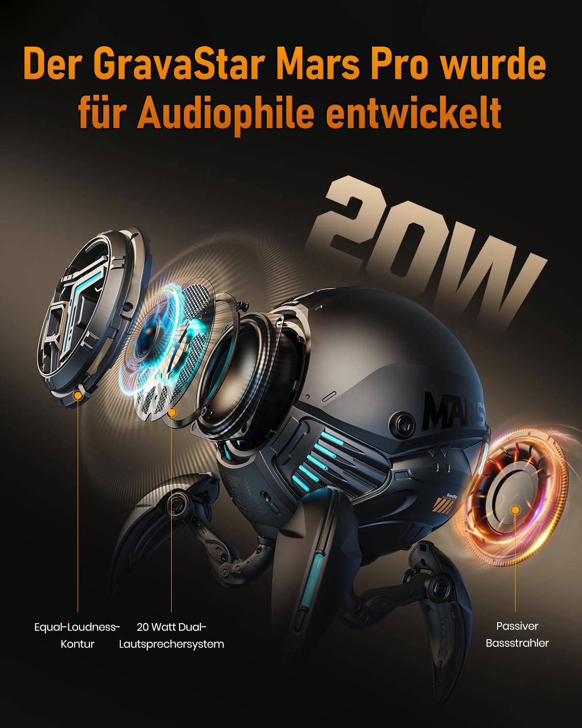 GravaStar Bluetooth Lautsprecher Mars Pro Special Edition Aurochs