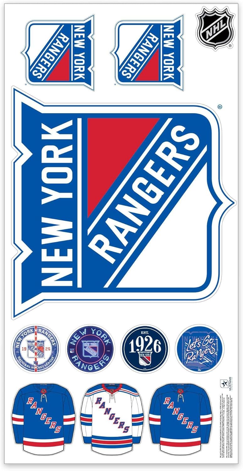 Sports Decor New York Rangers Repositionable Wall Decal Set - Team Logos