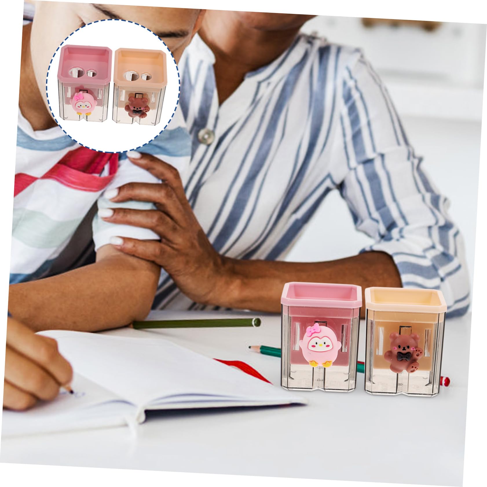 Temperamatite Carino Temperamatite Piccoli Per Ragazzo Ragazza Manuali A Forma Di Cartone Animato Decorativi A Doppio Foro