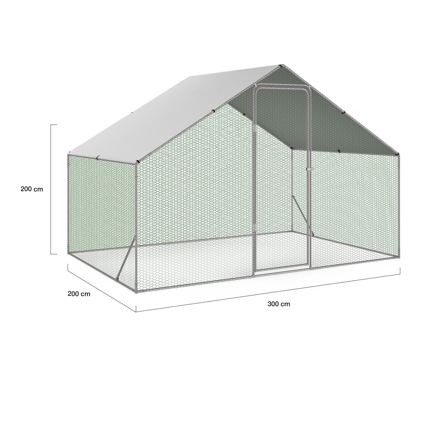 IDMarket - Enclos poulailler 6 m² Parc grillagé 3x2 M Acier galvanisé