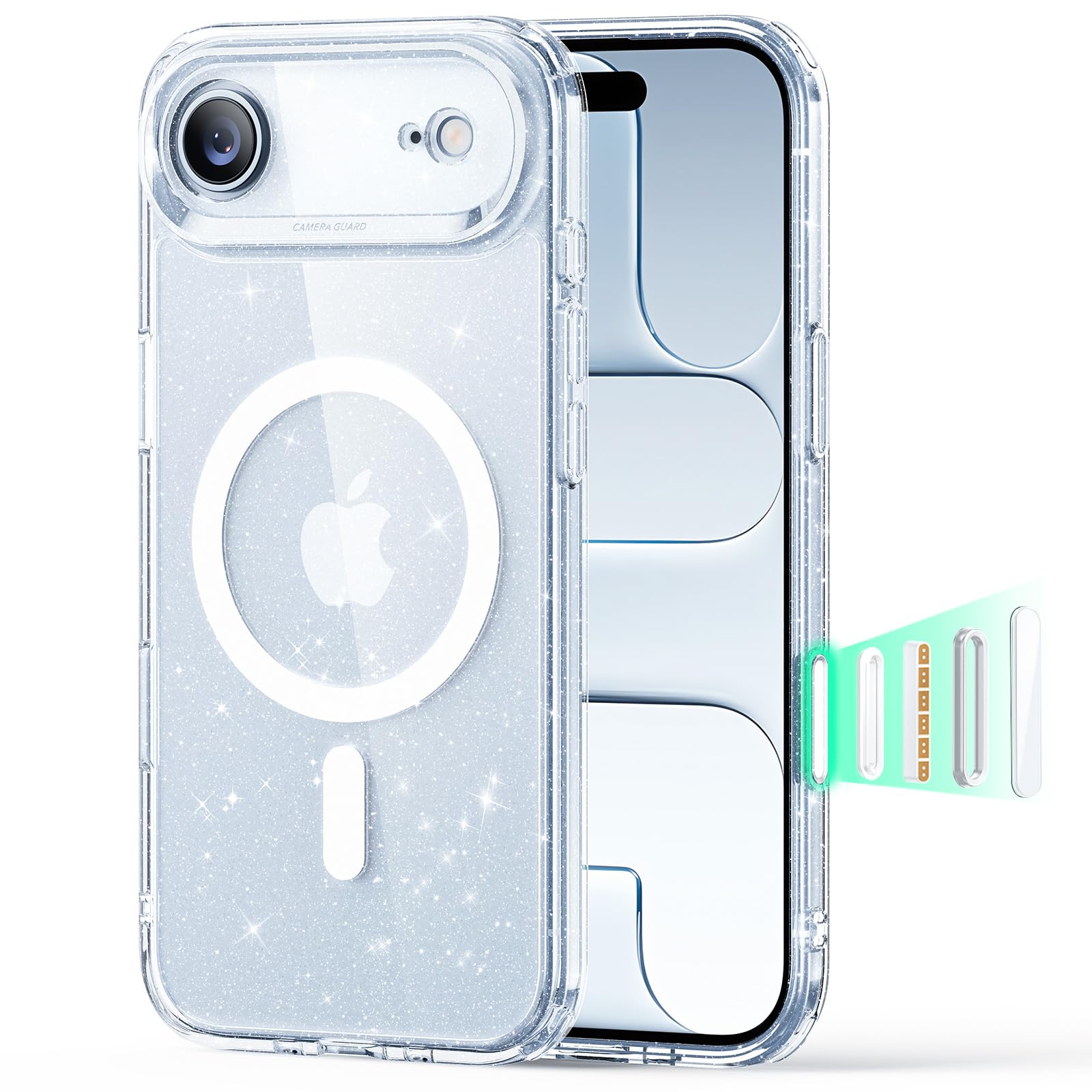 ESR Funda para iPhone 15, Compatible MagSafe, Protección Grado Militar a Prueba Golpes, Funda Magnética para iPhone 15, Funda Híbrida Classic (HaloLock), Transparente — view 81