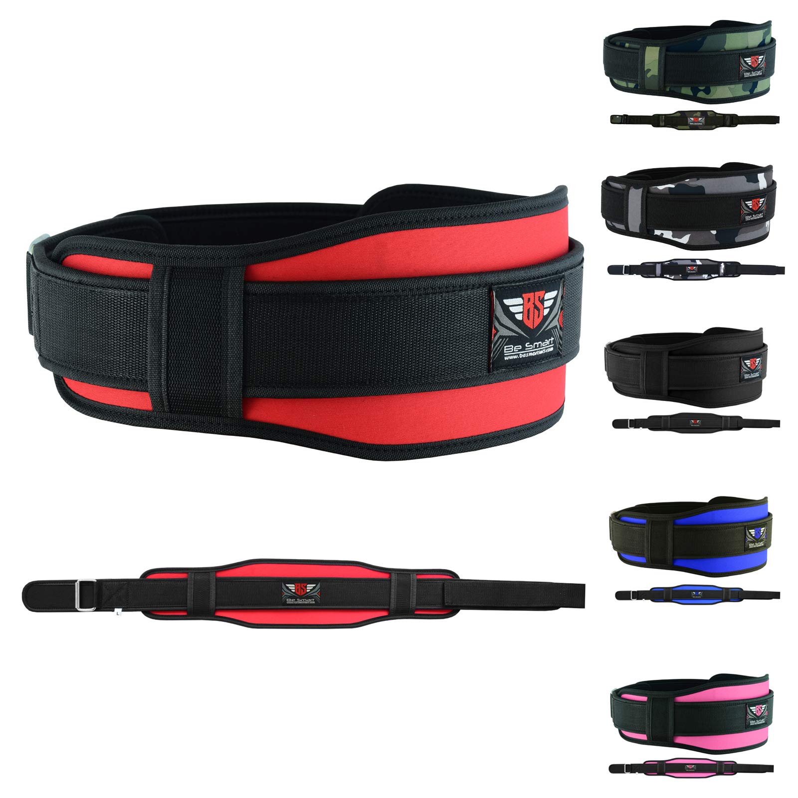 Weight Lifting Belt Neoprene Gym Fitness Workout Double Support Brace (RED, SMALL 27" - 33")
