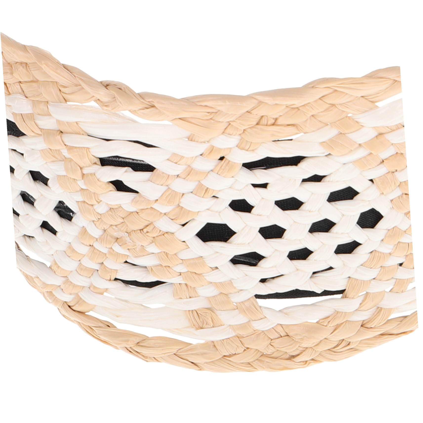 Bandeau Large en Raphia Beige, Serrage-tête Rétro pour Femmes