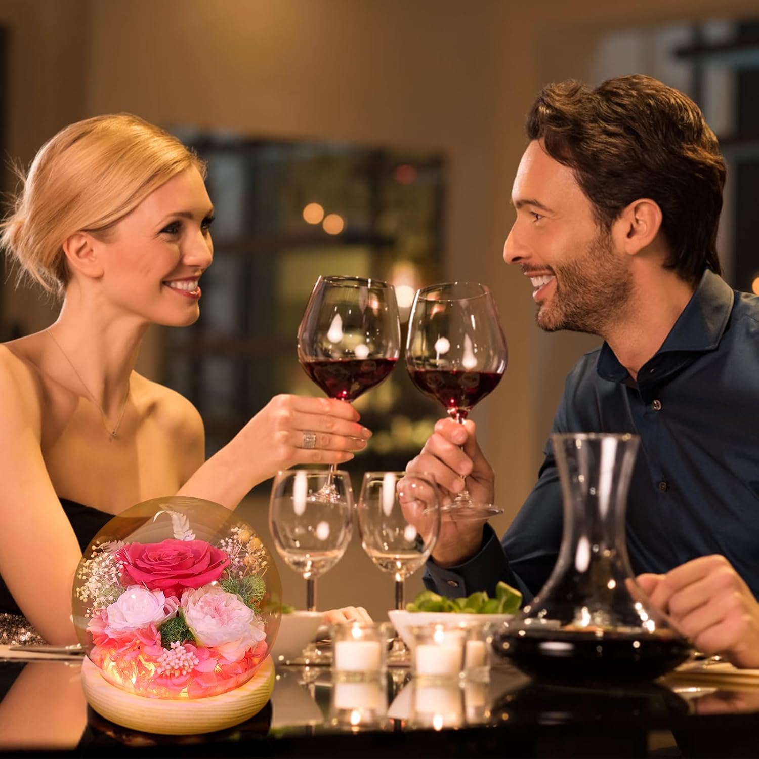 FIACO Preserved Rose Birthday Gift for Women Forever Fresh Flowers for Prime Delivery Gift for Mom Grandma Wife Valentines Mothers Day Christmas Anniversary Eternal Roses in Glass Dome - Image 6