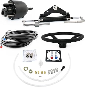 CAPTAIN Hydraulic Steering Kit for 150HP Outboard - Marine-Grade Boat Hydraulic Steering System with Helm Pump and Cylinder