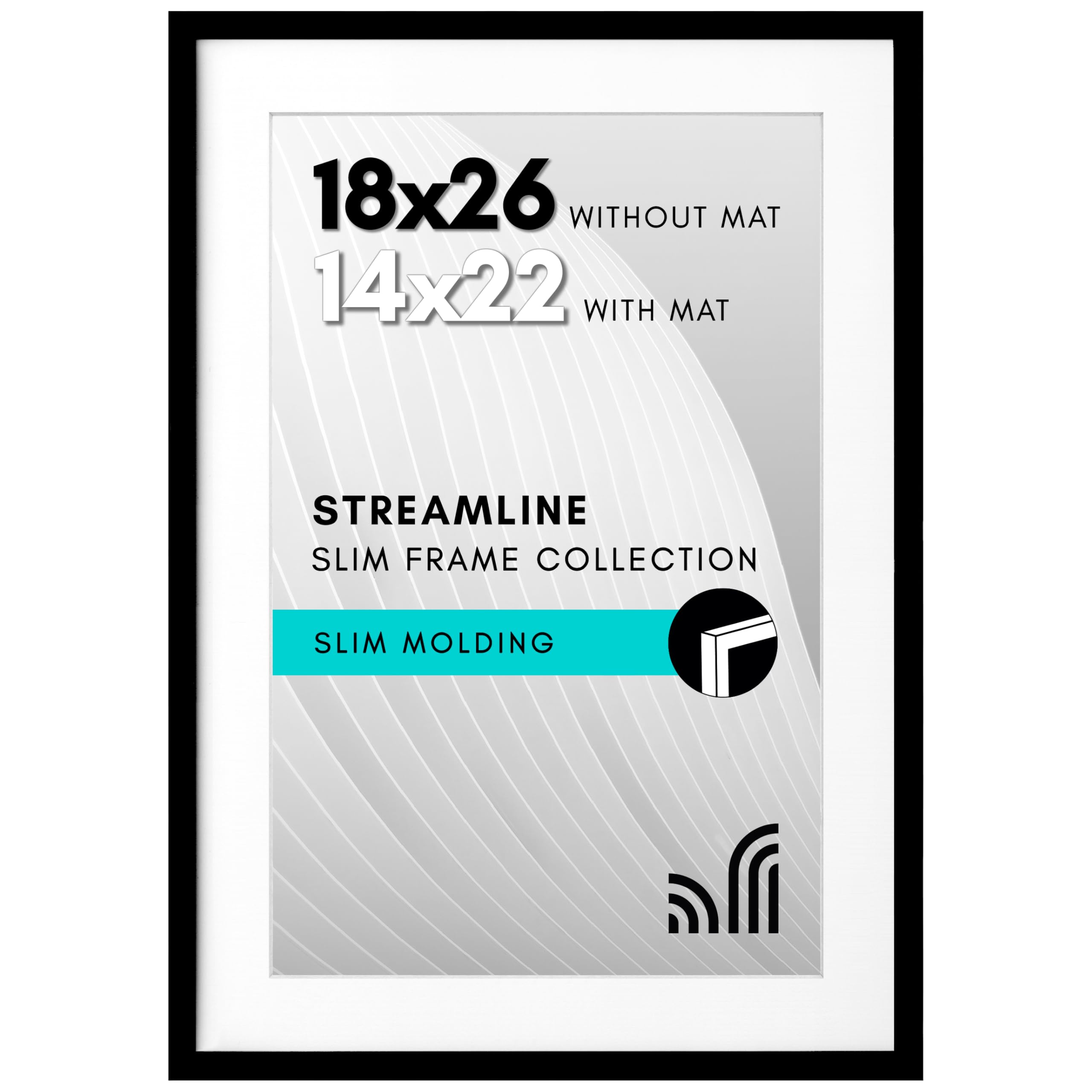 Americanflat 18x26 Black Modern Poster Frame with Polished Plexiglass