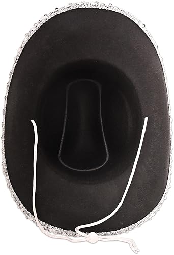 Miniatura 5 de Beistle Sombreros de vaquero de fieltro negro de 2 piezas para disfraz de Halloween