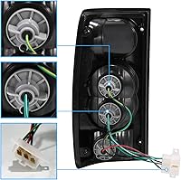 Vista 6 de AmeriLite para camioneta Toyota Pickup Hilux 1989-1995; juego de luces traseras de repuesto estilo Euro, color negro; par - lado del pasajero y lado