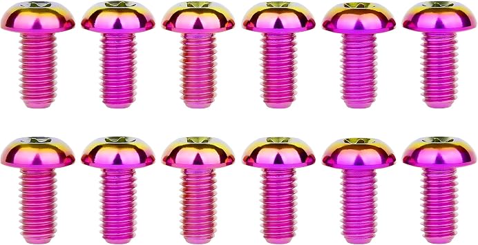12Pcs Ti Titanium Bolts Torx M5x10 Bicycle Bike Disc Brake Cycle Rotor Screws Gr5 Purple Gold