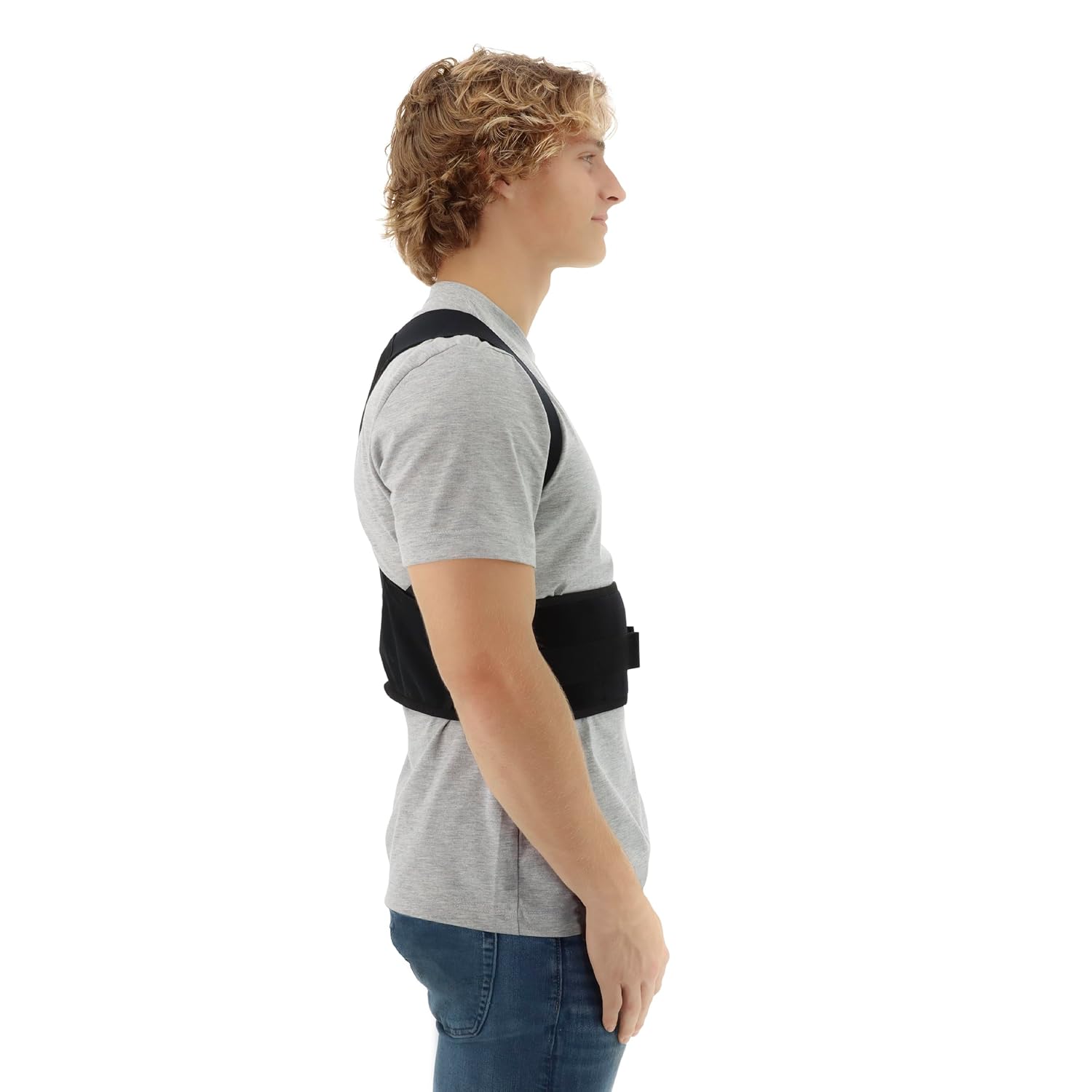 Core Products Perfect Posture Corrector, Fully Adjustable, Breathable Shoulder and Back Support, Men and Women, Black - Large/Extra Large