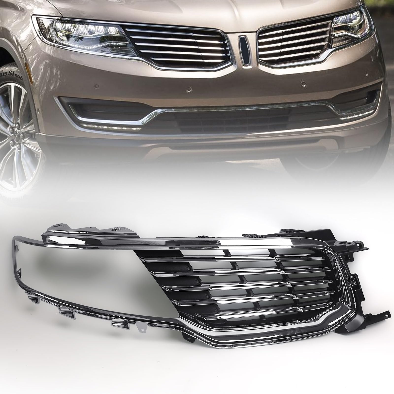 Photo 1 of ****CHECKED 7/11 - AS IS/NO RETURNS - SALE FINAL - FOR PARTS ONLY****JOLONG Front Grille Right Passenger Side Fit for Lincoln MKX 2016-2018