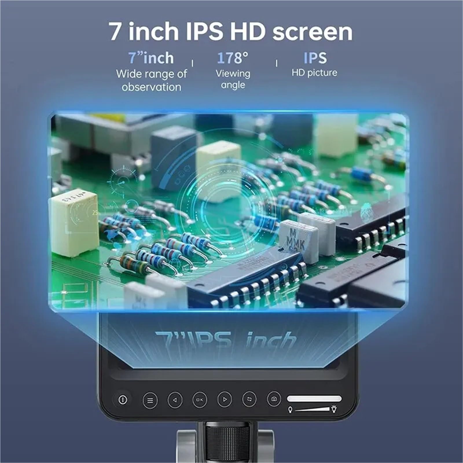 Digitales Mikroskop. Digitalmikroskop 12MP, 7-Zoll-IPS-Display, 28 LEDs Tragbar