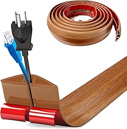 Pasacables Suelo, Canaleta Cables Suelo, 1M x5cm Protector de Cables para Suelo, Cubiertas de Suelo para Cables Autoadhesiva Montaje para Todos los Hogar, Oficina, Escuela, Almacén(Madera Amarillo)