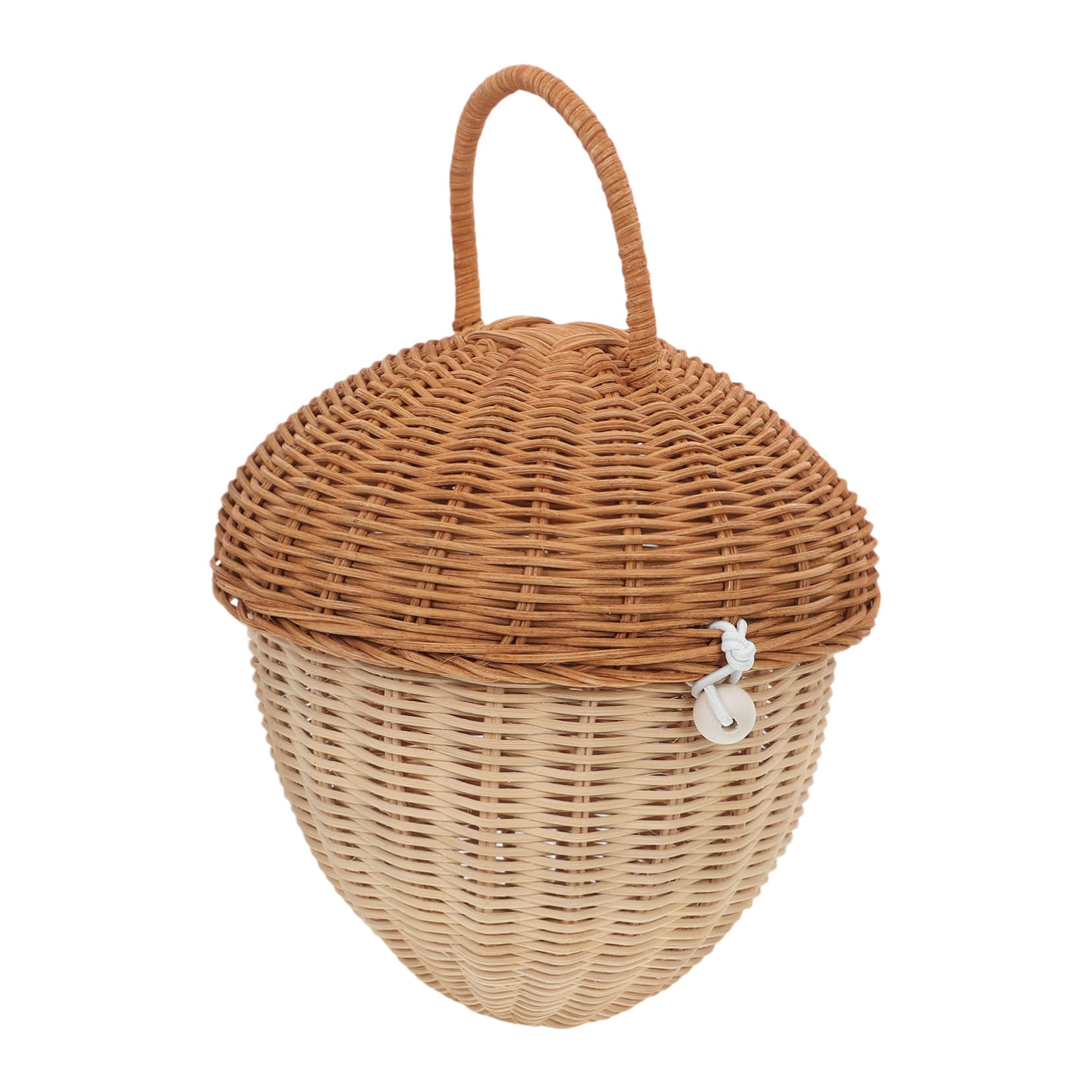 Panier rotin tressé main avec couvercle anti-poussière pour petits accessoires