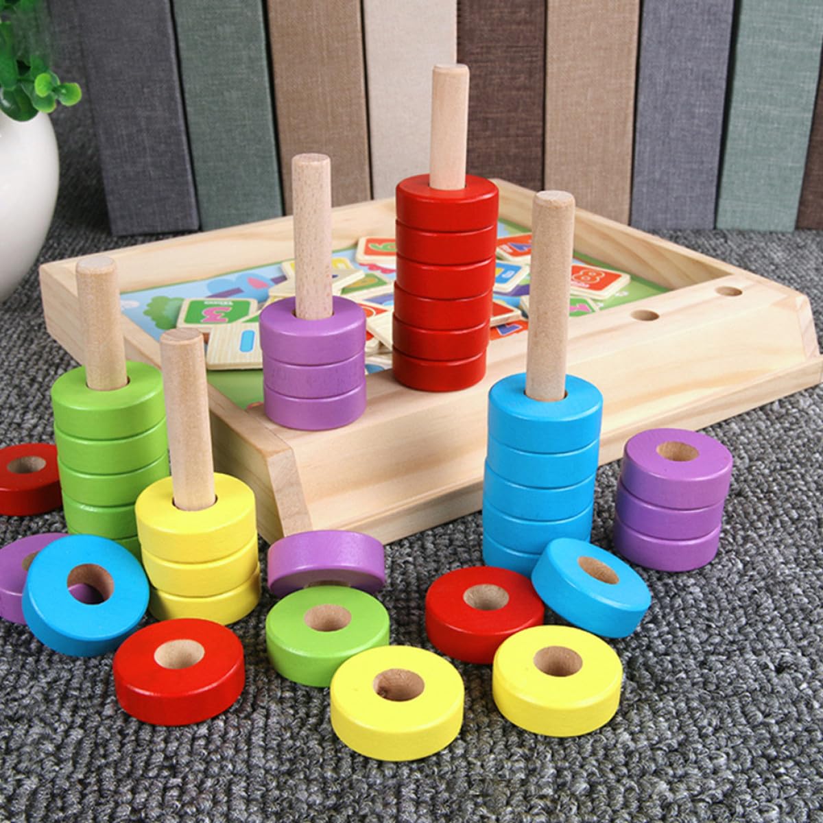 Gatuida Gioco Educativo in Legno per Bambini Puzzle Numerici e Blocchi Aritmetici Multifunzione per Sviluppare Creatività e Capacità di Problem Solving