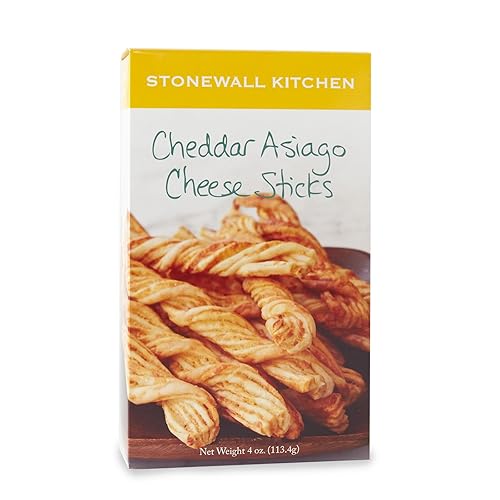 Stonewall Kitchen Palitos de queso Cheddar Asiago, caja de 4 onzas
