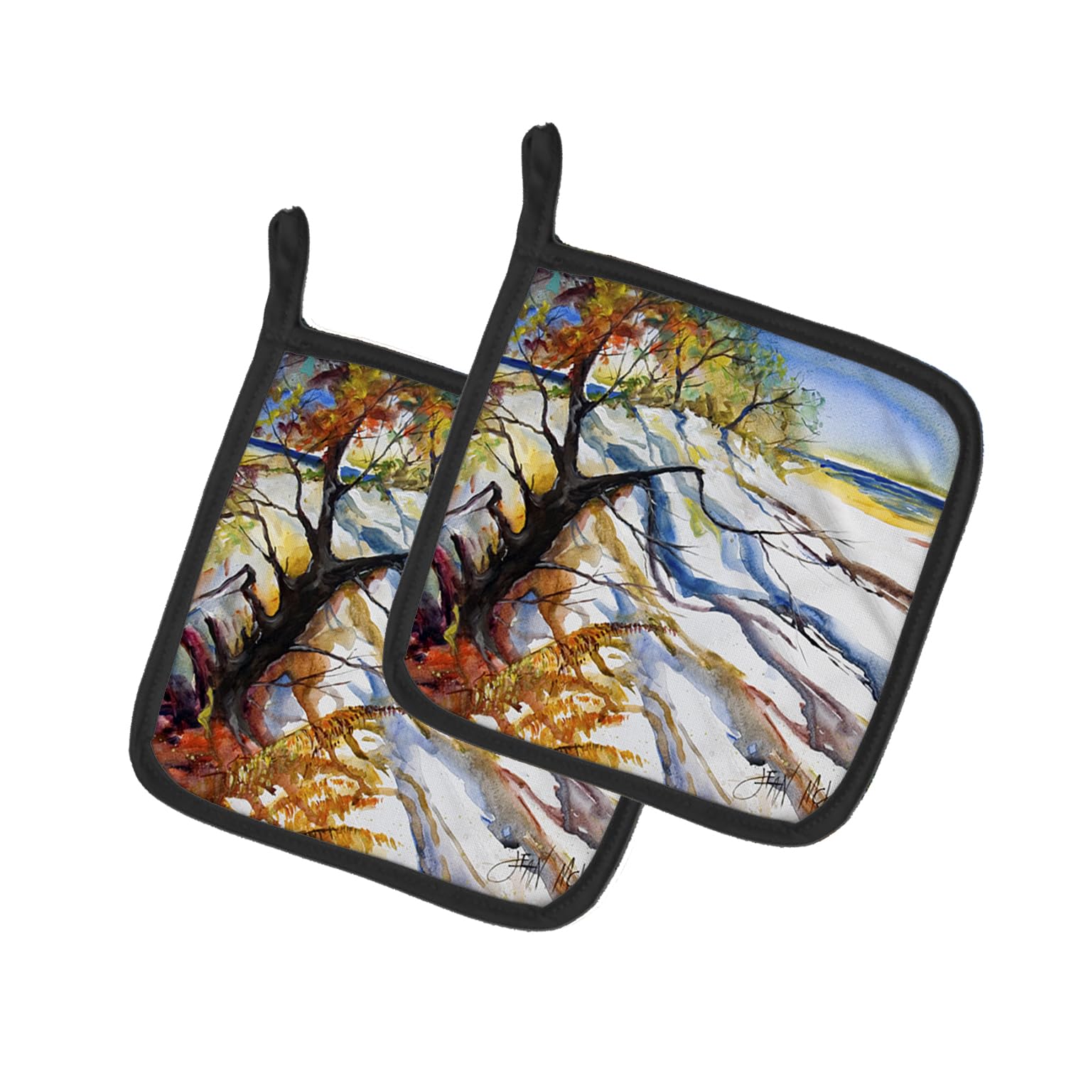 Caroline's Treasures JMK1272PTHD Sanddüne, hitzebeständige Topflappen-Sets für die Küche, zum Kochen, Backen, Grillen, 19 x 19 cm, 2 Stück