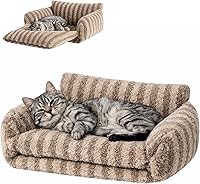 Vista 20 de Hollypet Cama para gatos, mullida, multifuncional, de doble capa, suave para mascotas, sofá ortopédico para gatos y perros pequeños, color rosa