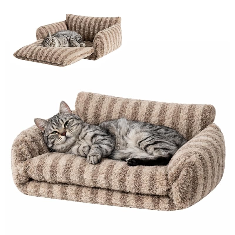 Sofá-cama para gatos e cães pequenos com almofada dupla Hollypet Khaki 53,34 x 38,1 x 20,32 cm