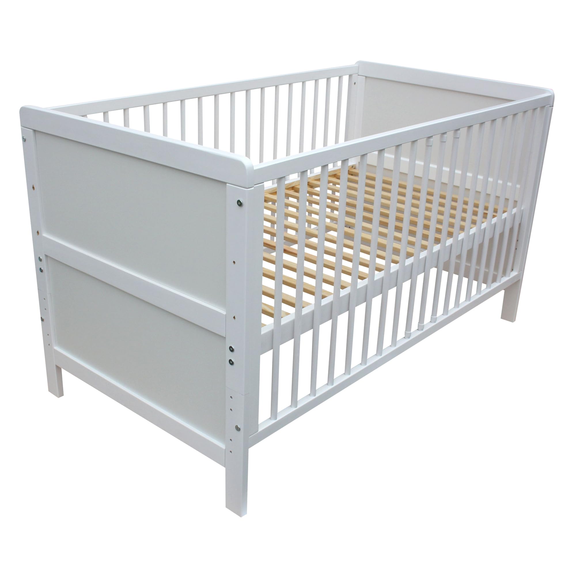 Kinderbett Juniorbett Beistellbett Wiege 140 x 70cm 4in1 mit Matratze weiß