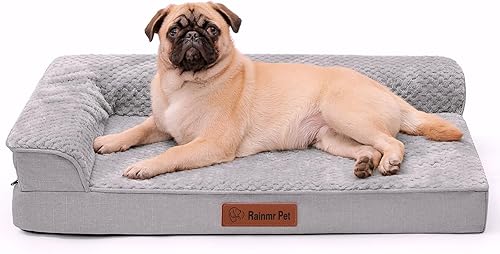 Cama ortopédica para perros pequeños y medianos, cama para mascotas de espuma viscoelástica de 30 x 20 x 6 pulgadas con funda extraíble lavable,