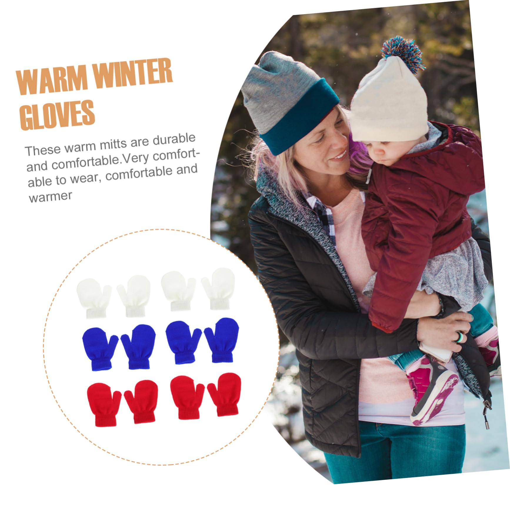 GALPADA Guantes Mitones Infantiles De Punto Tejer Guante Infantil Mitones De Bebé Recién Nacido Mitones Calientes Mitones De Invierno Para Bebés Hilo Acrílico