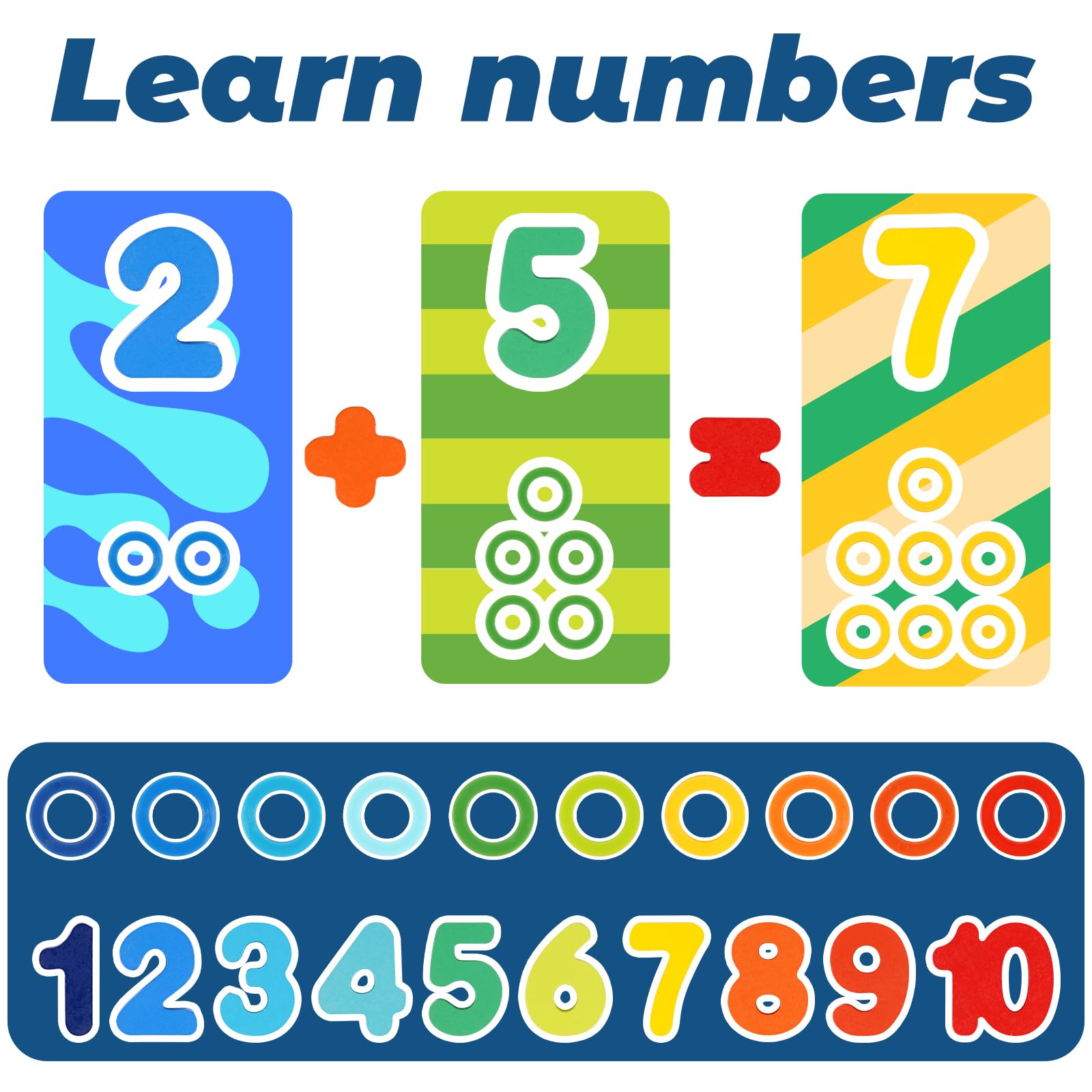 Wooden Alphabet Number Shape Puzzles Toddler Learning Puzzle Toys for Kids - Montessori Toys for Toddlers Fishing Toy - Wooden Rings Counting Sorting Toys Math Shape Block Preschool Educational Toys