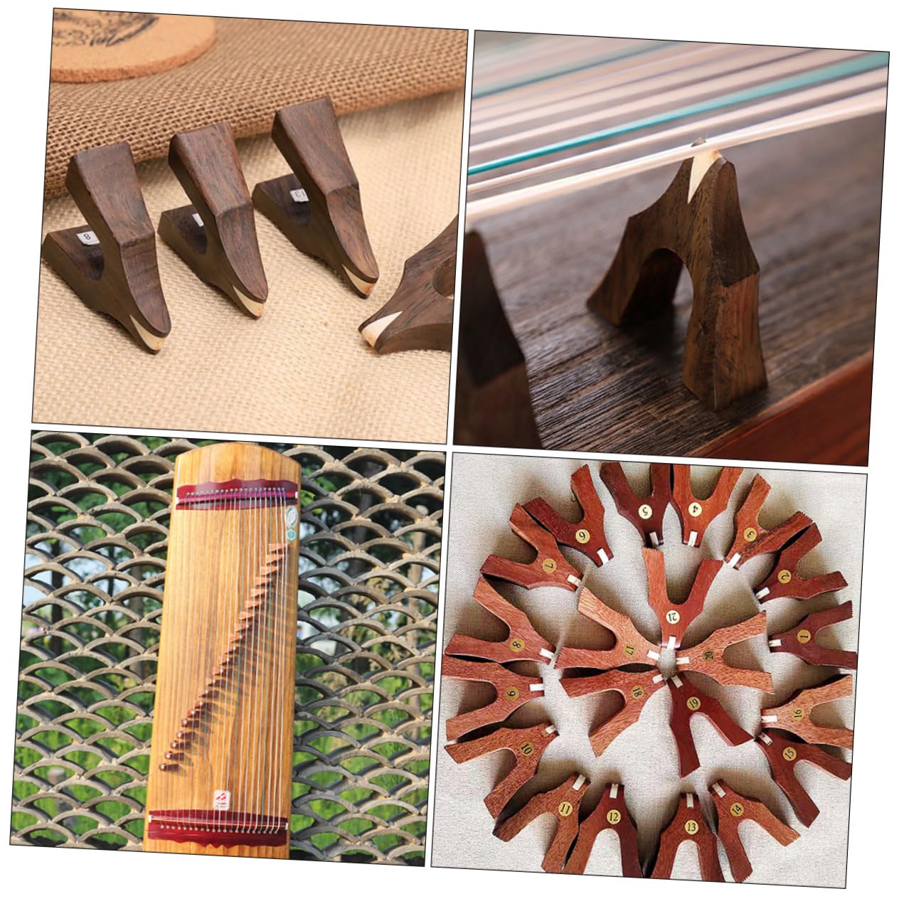 21 Pezzi Ponti Guzheng in Legno di Palissandro Resistenti, Pilastri di Supporto Pratici e Leggeri per Strumenti Musicali, Accessori di Ricambio per Migliorare Timbro