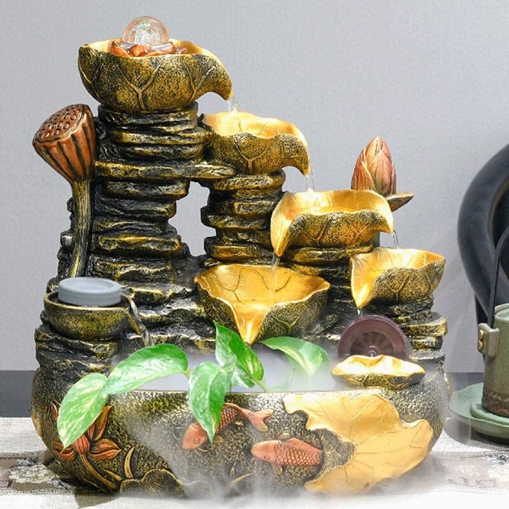 Desktop Decoration Tabletop Fountain Cascading Rock Falls Desktop Fountain with Humidifier 14" Tabletop Fountains Desktop Fountain