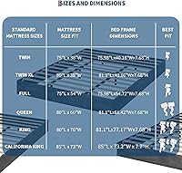 Vista 5 de GarveeHome Marco de cama de plataforma de madera de tamaño matrimonial, marco de cama de madera sin cabecero, soporte de listones de madera,