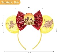 Vista 246 de FANYITY Orejas de ratón, diadema de lentejuelas con orejas de ratón para niños, niñas y mujeres (MN)