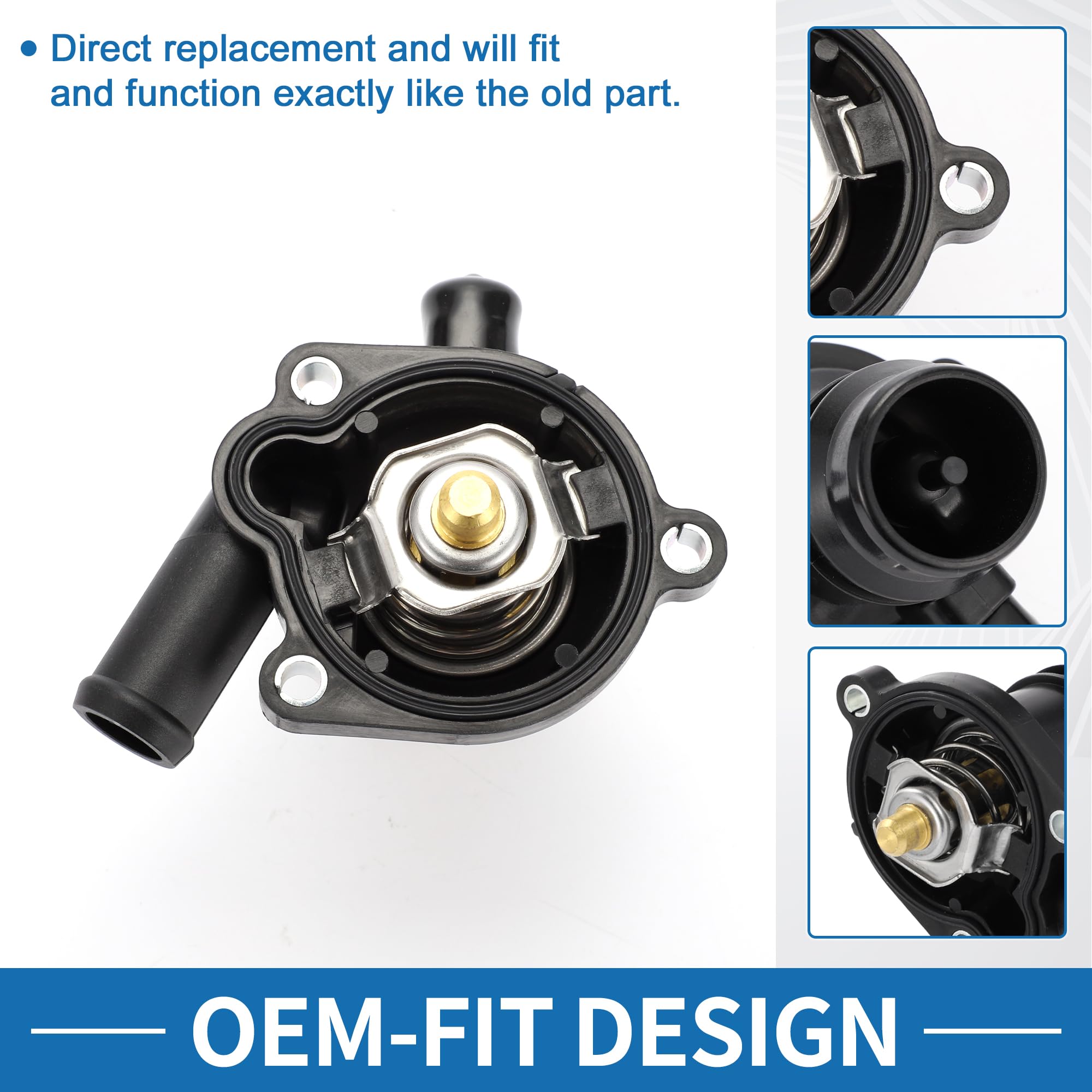 A ABSOPRO Termostato N.55593034 Per Chevrolet Cruze 11-16 1pc | Per Buick Encore 13-17,Per Chevrolet Sonic 12-17,Per Chevrolet Trax 13-17, OE 55593034, Nero, Plastica, Regola Flusso Acqua