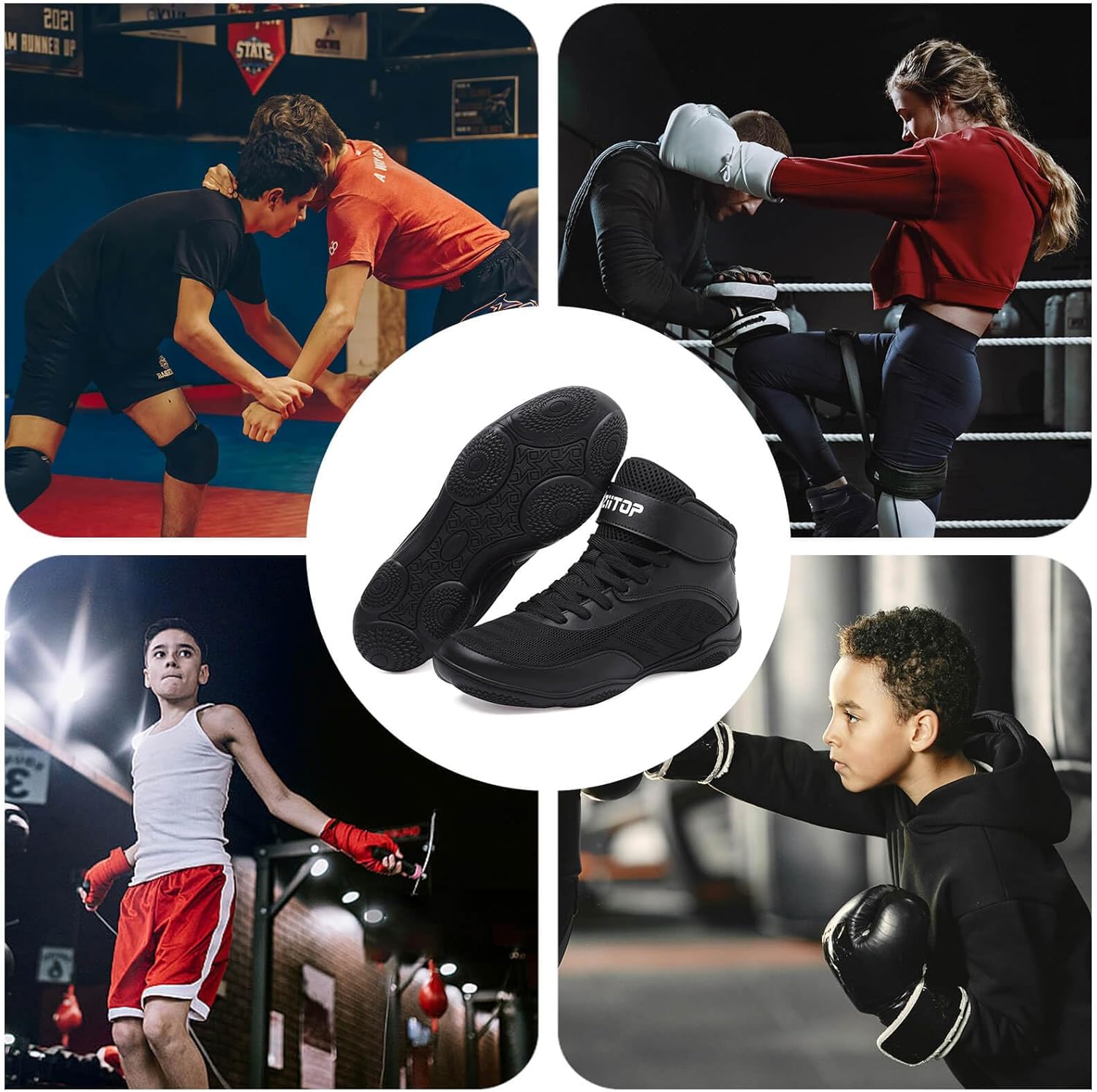 Kids Wrestling Shoes Youth Boys Girls Youth Boxing Shoe Barefoot Hiking Boots Lightweight Breathable Zero Drop Non Slip - Image 7