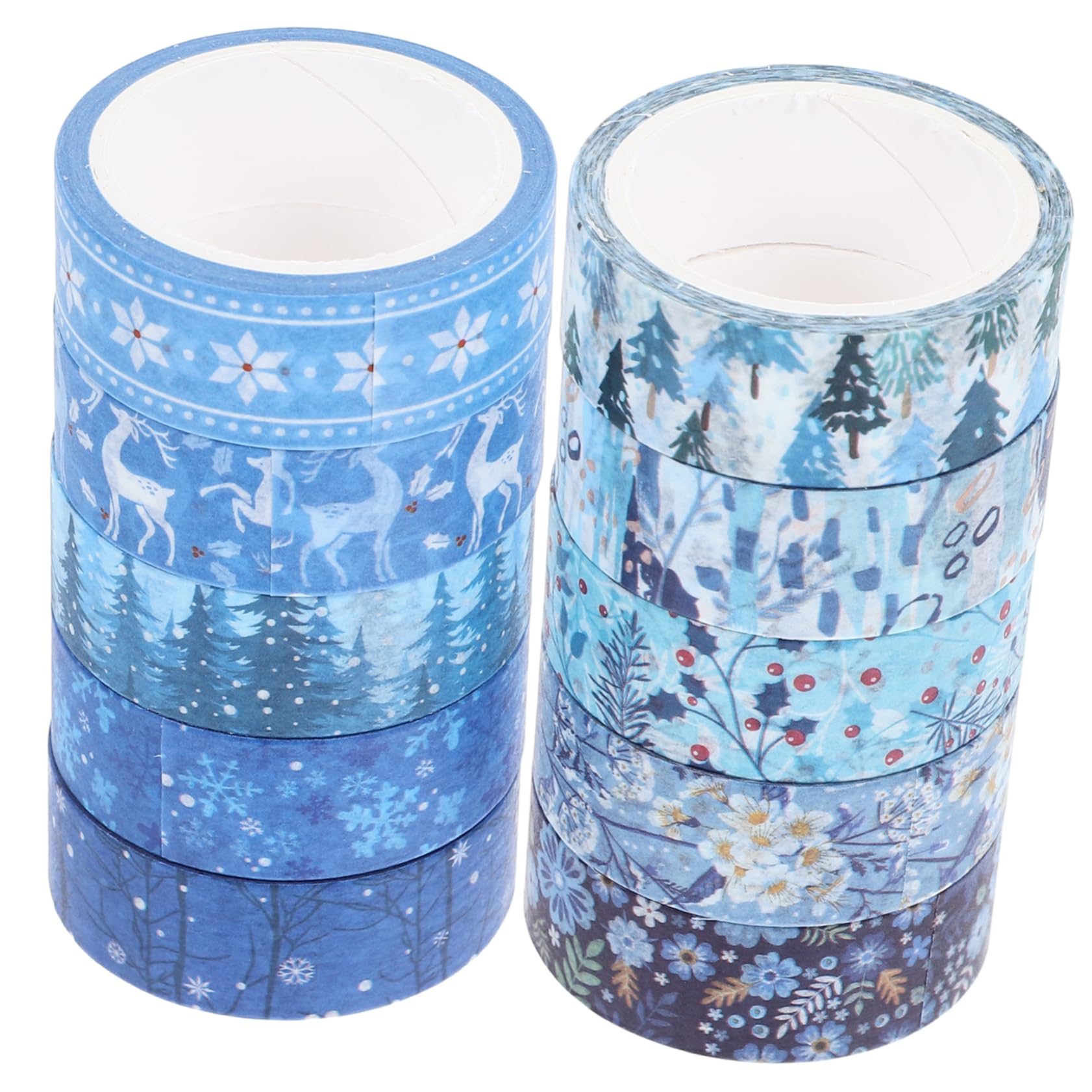 Tofficu 5 Set Washi Tape Washi-tape Decorazioni Natalizie Arredamento Natalizio Adorn Nastri Di Fiocchi Di Neve Natale Nastro Washi Invernale Nastri Adesivi Carta Giapponese 10 * 5