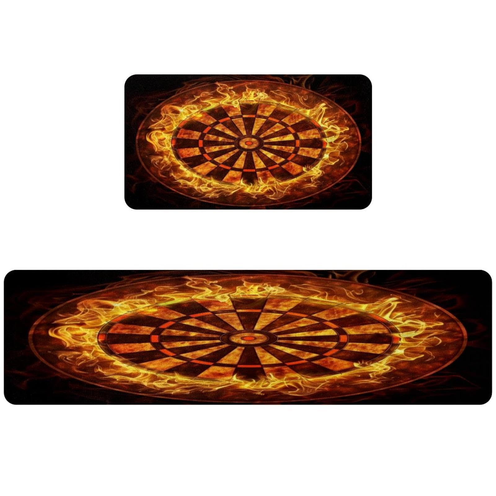 Tapete de cocina VAPOKF de 2 piezas para pasillo o lavado, alfombra decorativa con dardos