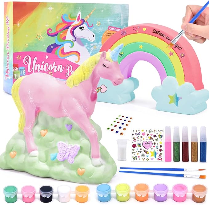 Tacobear Unicorn Gift for Girls Unicorn Mould and Paint Kit Paint Your Own Unicorn & Rainbow