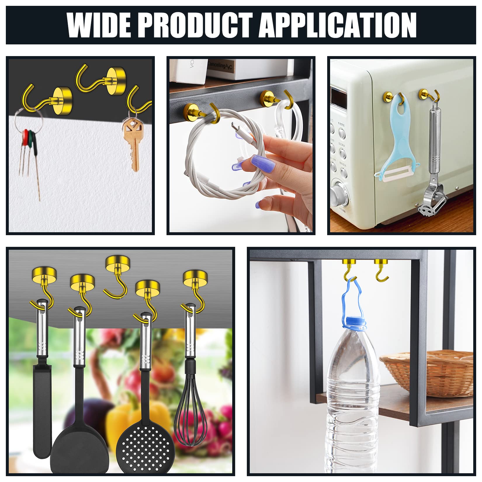 10 Pack Strong Magnetic Hooks, 10kg Heavy Duty Neodymium Magnetic Hooks, Magnetic Hooks For Cruise, Strong Magnets With Hooks For Refrigerator, Small - View #6